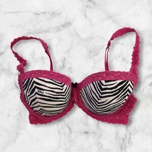 PINK Victoria's Secret Animal Print Lace Wing Demi Bra 34C
